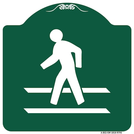 Signmission Pedestrian Crossing Heavy-Gauge Aluminum Architectural Sign, 18" x 18", GW-1818-9796 A-DES-GW-1818-9796